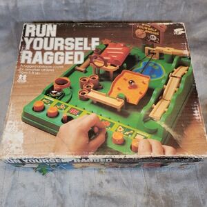 Tomy Run Yourself Ragged Game Vintage 1979 Green Orange Retro Obstacle Course